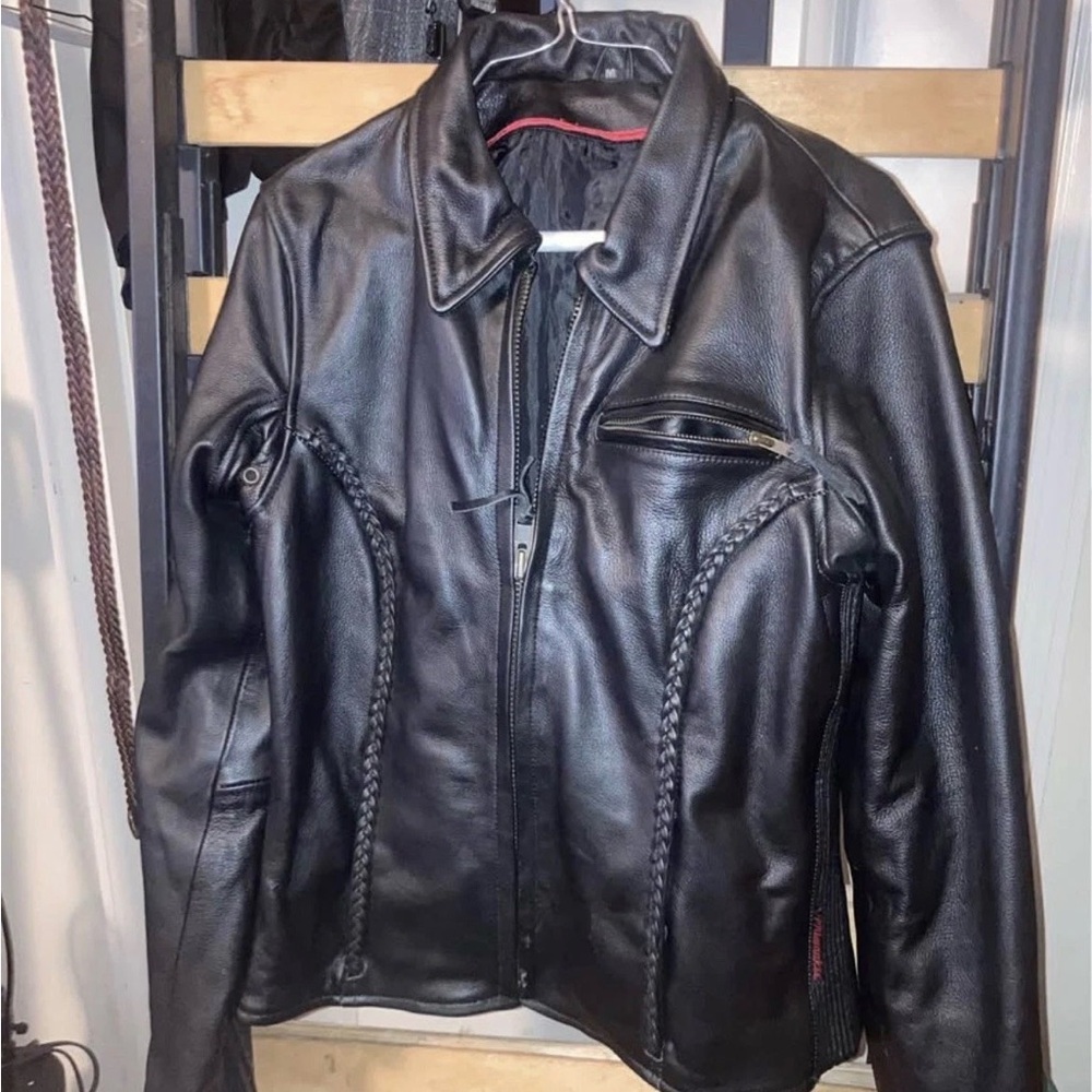 Milwaukee Motorcycle Jacket Women’s Size M Black With Braided Detail Thinsulate